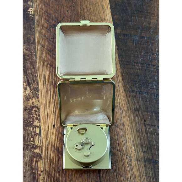 Vintage Westclox Home-N-Away Alarm Travel Clock In Faux Leather Case Gold-Tone F - Picture 7 of 10